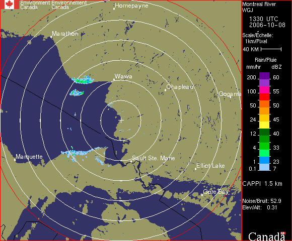 Manitoulin Weather Radar Image